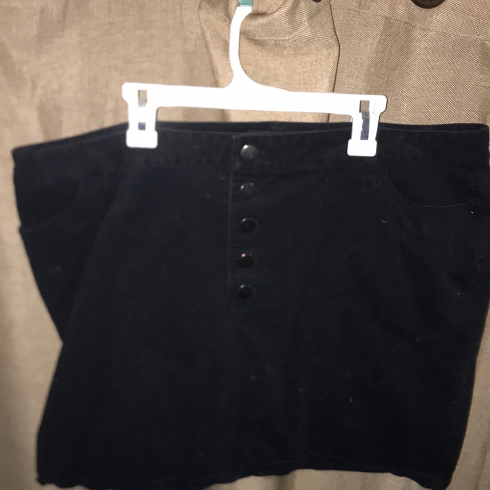 Forever 21 Black Jean Mini Skirt